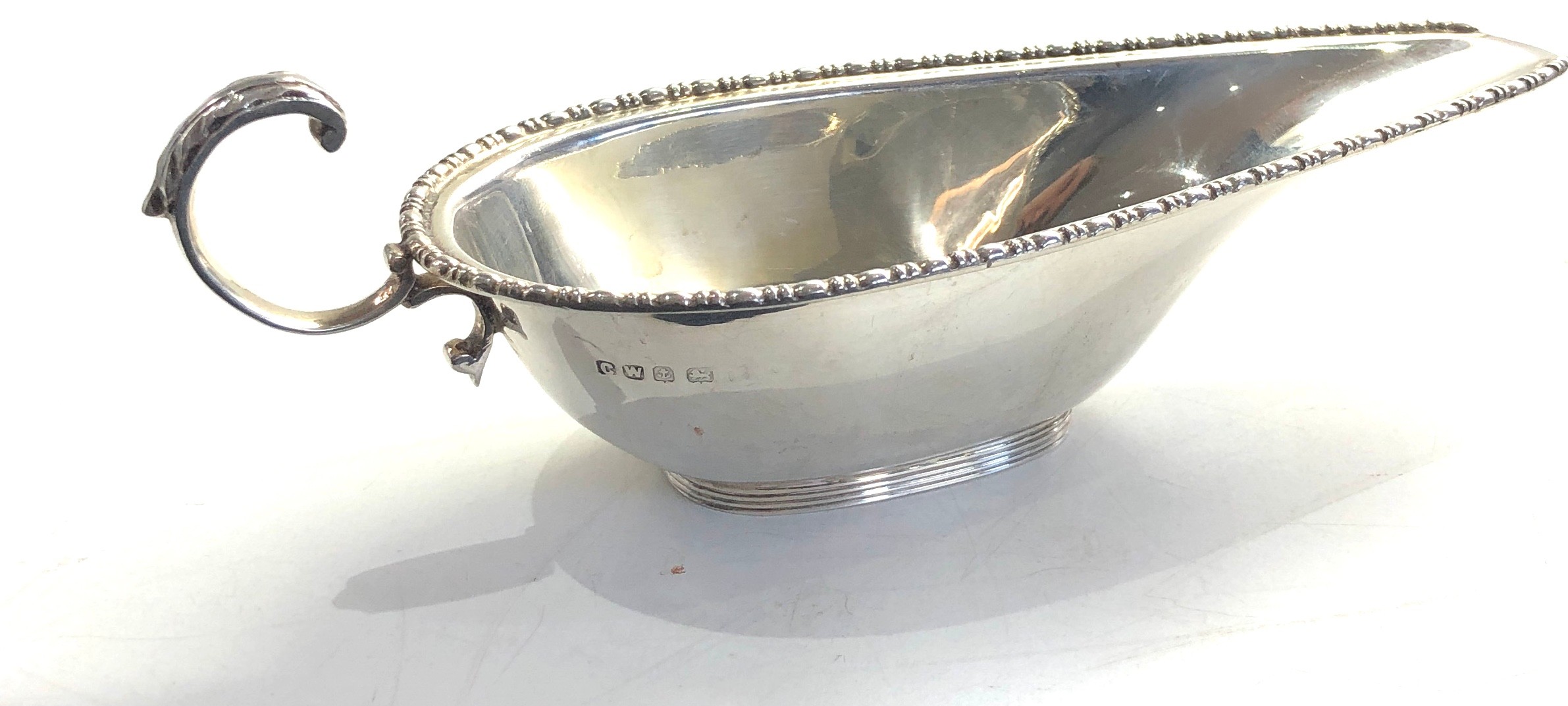 Antique silver sauce boat Birmingham silver hallmarks weight 88g - Image 2 of 5