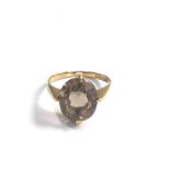 9ct gold smoky quartz ring weight 3.1g