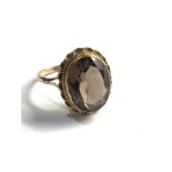 9ct gold smoky quartz ring weight 3.8g