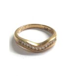 9ct gold diamond wishbone ring (2.3g)