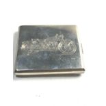 Heavy silver cigarette case engraved moter vincent bike weight 137g