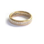 Fine 18ct gold Diamond eternity ring est 2.5ct diamonds weight 6.3g size Q-R