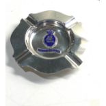 Vintage silver ashtray enamel senior service badge Birmingham silver hallmarks weight 117g