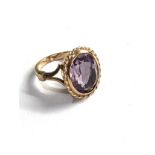 9ct gold amethyst ring weight 5g