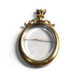 9ct gold antique double sided photo locket - (14g) glass cracked