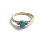 9ct gold turquoise ring weight 1.6g