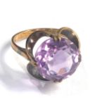 9ct gold amethyst ring weight 4.1g