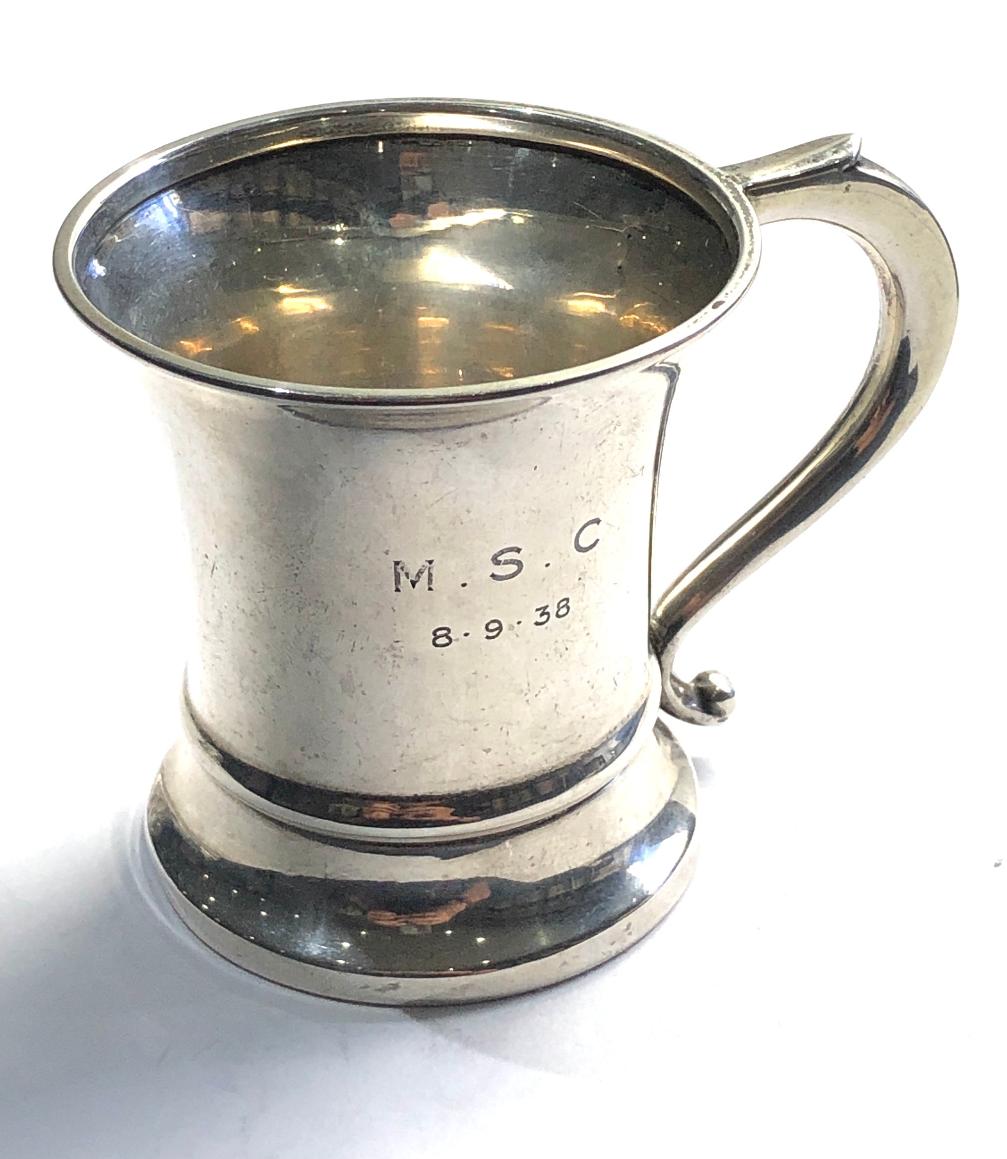 Vintage silver christening mug 95g Birmingham silver hallmarks