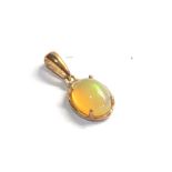 Small 9ct gold opal pendant weight 0.7g