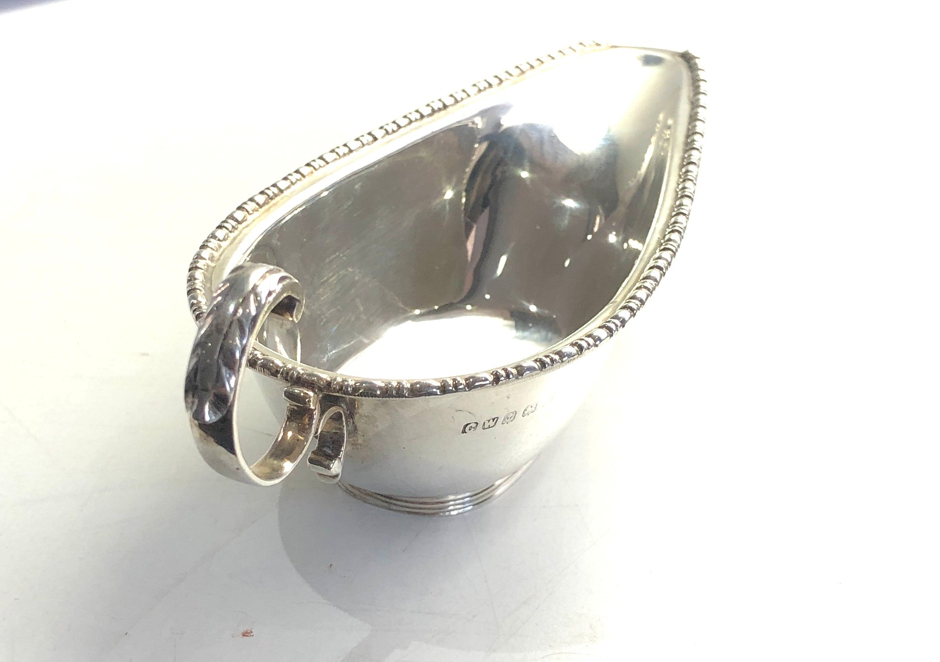 Antique silver sauce boat Birmingham silver hallmarks weight 88g - Image 3 of 5