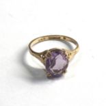 9ct gold amethyst ring weight 1.9g