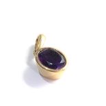 9ct gold amethyst pendant weight 2.4g