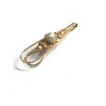 18ct gold antique cultured pearl tie slide (6.2g)