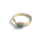 14ct gold emerald & diamond ring weight 1.5g