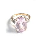 9ct gold Amethyst & diamond dress ring 5.2g