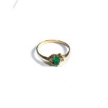 18ct gold emerald & diamond ring (1.5g)