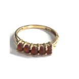 9ct gold garnet dress ring 2g split as shown