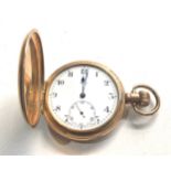 Vintage nallog gold plated full hunter pocket watch spares or repair