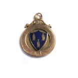 vintage 9ct gold & enamel fob weight 4.4g