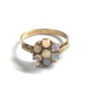 9ct gold vintage opal cluster dress ring (2g)