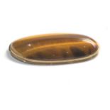9ct gold large tigers eye cabochon brooch / pendant (24.3g)
