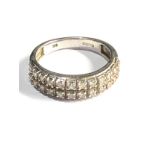 9ct white gold diamond double row ring (3.5g)