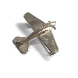 Vintage silver aeroplane brooch