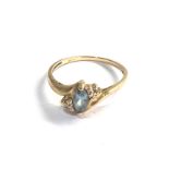 9ct gold topaz & diamond ring weight 2.9g