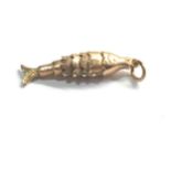 9ct gold vintage articulated fish charm/pendant by FRED MANSHAW (1.7g)
