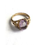 9ct gold amethyst ring weight 3.1g