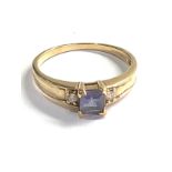 9ct gold topaz & diamond ring weight 1.9g