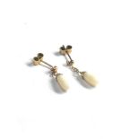 9ct gold opal drop earrings weight 1.4g