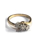 9ct gold diamond three stone ring (3.2g)