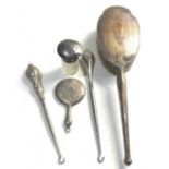 Selection of silver items includes brush button hooks etc