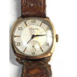 Vintage 9ct gold Garrard gents wristwatch manual wind in working order but no warranty given