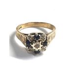 9ct gold sapphire & diamond ring weight 2.9g