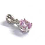 9ct gold pink sapphire & diamond pendant weight 1.3g