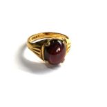 9ct gold garnet ring weight 5.7g