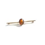 9ct gold vintage citrine bar brooch (4.9g)