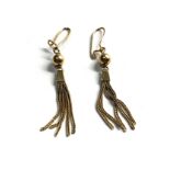 9ct gold victorian style tassel drop earrings weight 3g