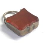 Victorian silver agate padlock