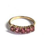 9ct gold pink tourmaline ring weight 1.5g