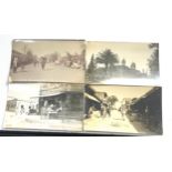 4 antique Real photo India street scene postcards