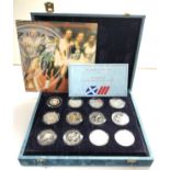 Boxed X111 commonwealth games 1986 silver proof commemorative collection 12 silver proof coins