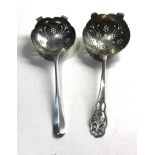 2 Silver sifter spoons sheffield silver hallmarks weight 78g