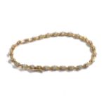 9ct gold stone set chain tennis bracelet (5.8g)