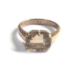 9ct gold smoky quartz ring weight 4.4g