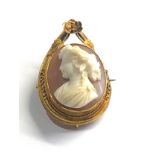 18ct gold antique cameo pendant brooch (4.9g)