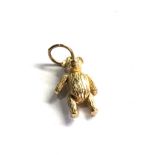 Vintage 9ct gold articulated teddy bear charm weight 2.3g