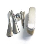 Selection of silver items brush , nail files etc